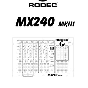 manuel utilisateur rodec MX240MKIII