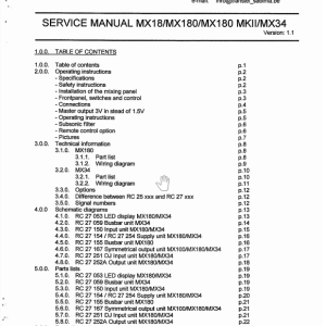 Manuel de maintenance all rodec mx18 mx180 mx34